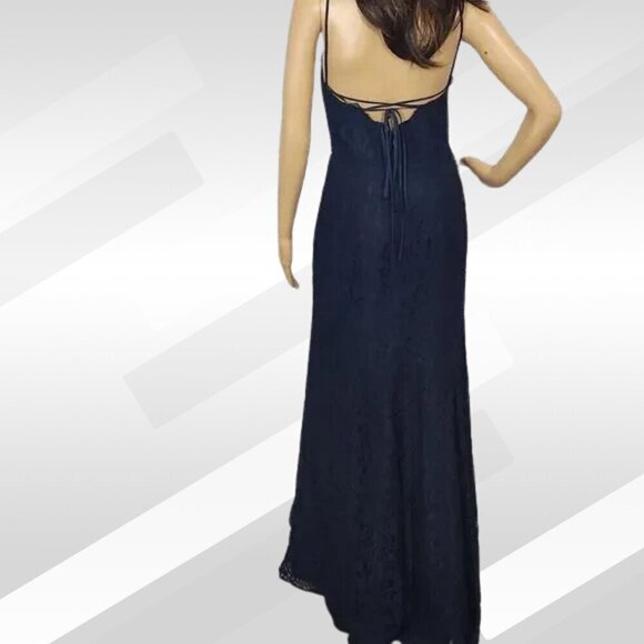 2/$50 NWOT Dessy Collection Midnight Blue Lace Gown Size 2 | Formal - Picture 4 of 8